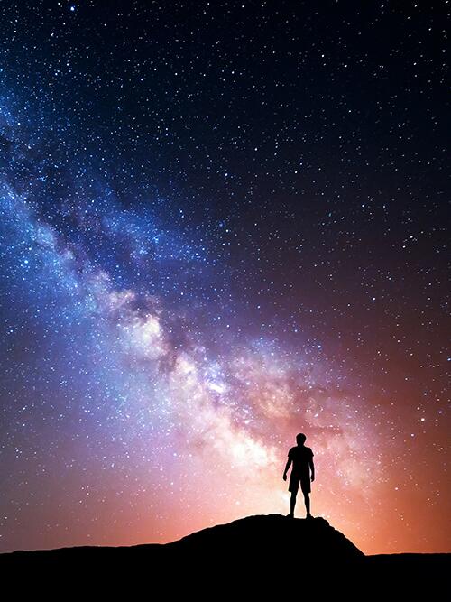 man in space